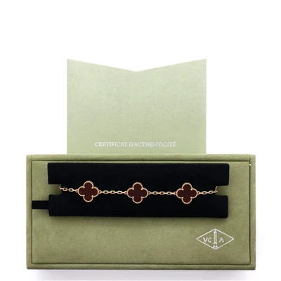 Pulsera Trébol Cinco Motivos con Minerales a Elegir y Kit de Regalo