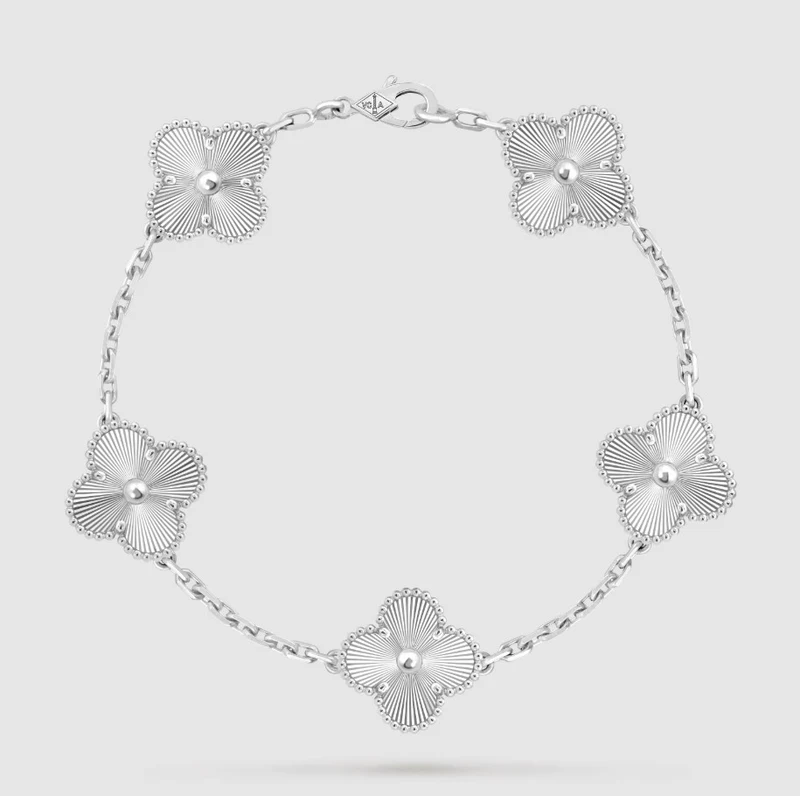 Pulsera Trébol Cinco Motivos con Minerales a Elegir y Kit de Regalo