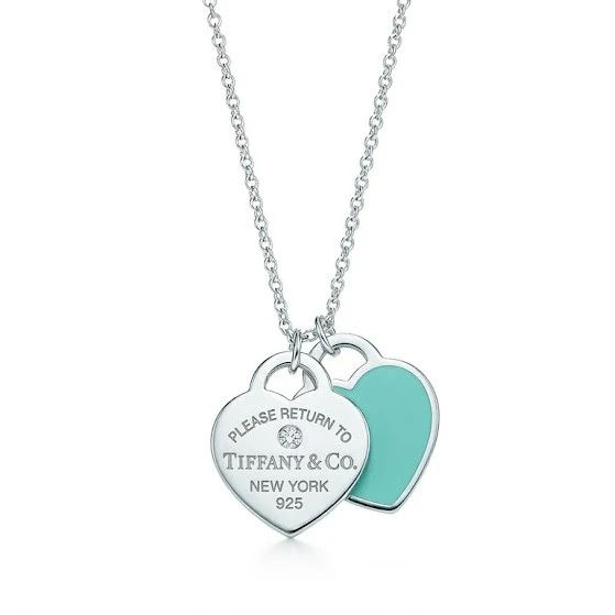 Collar Return To Tiffany Mini Azul Con Diamante En Plata 925