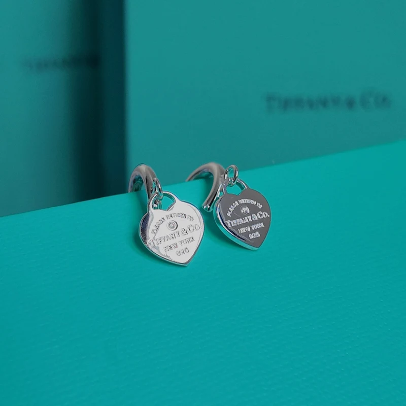 Arracadas Return to Tiffany Corazón con Diamante en Plata 925