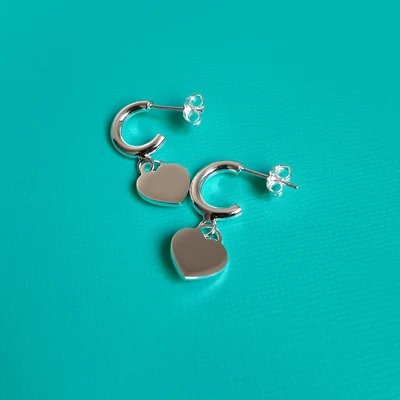 Arracadas con Dije de Corazón y Piedra en Plata 925