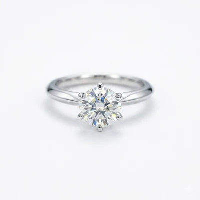 Anillo Solitario Moissanita 1.5 ct en Plata 925