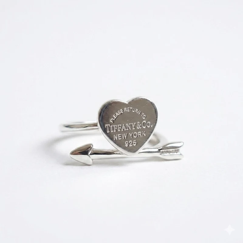 Anillo Tiffany Return To Corazón Y Flecha Plata Con Caja