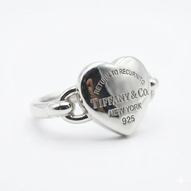 Anillo Full Heart Tiffany Return To Plata Con Caja Portadora