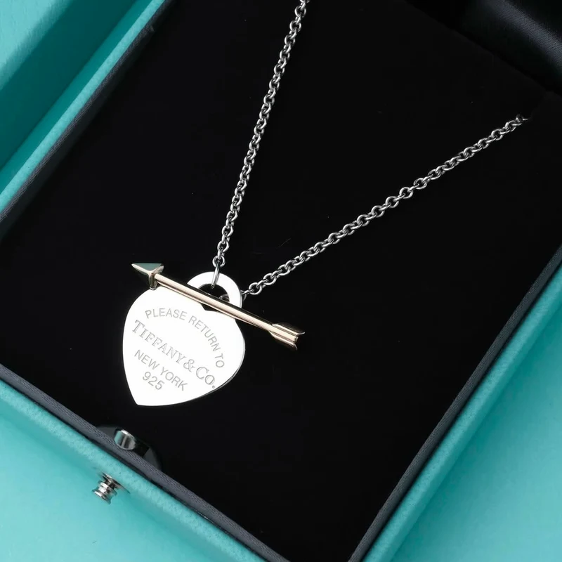 Tiffany Collar Return To Corazón Con Flecha En Plata 925